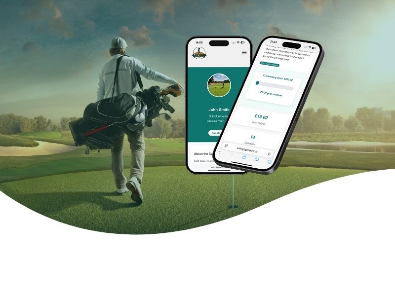 Golfer with mobile phones